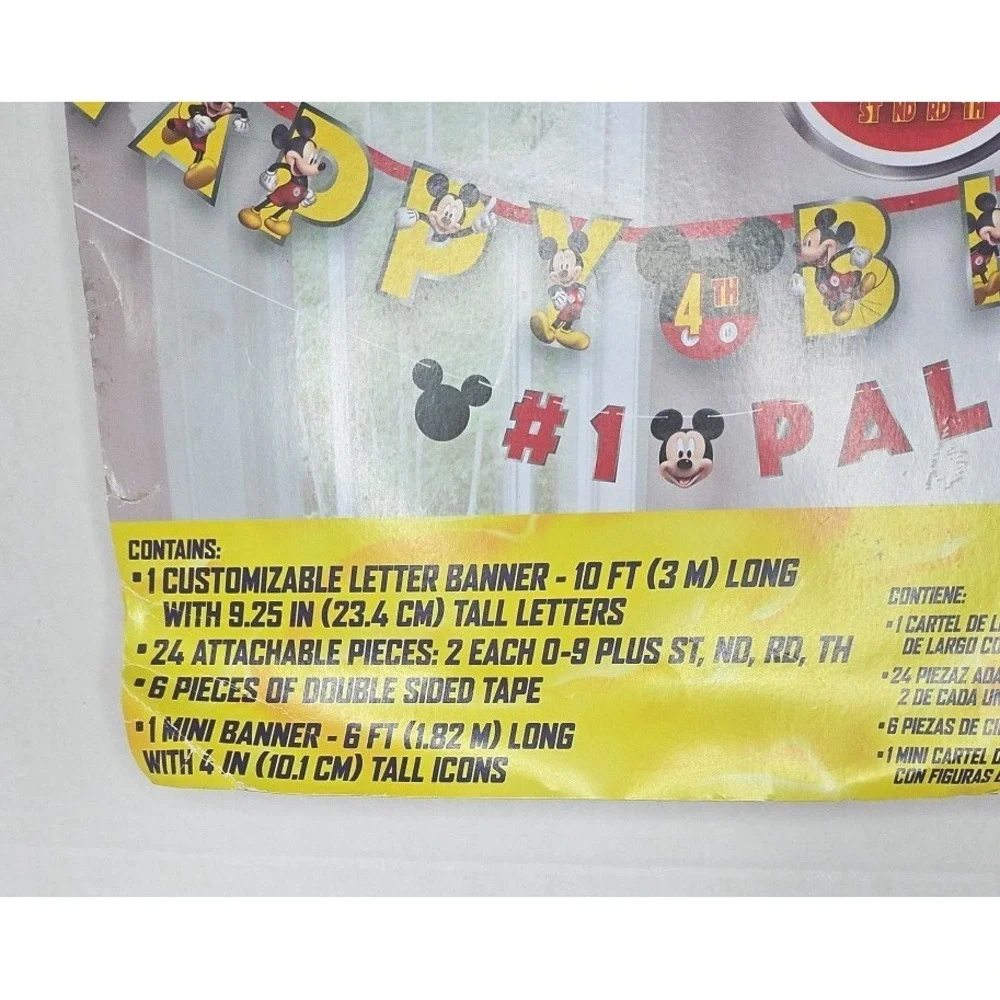 Disney Junior Mickey Mouse Jumbo Letter Banner Kit 10 Ft Yellow Birthday Decor‎